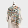 Bufanda jacquard de doble cara estilo japonés y coreano con pequeñas flores, imitación cachemir, versátil para otoño e invierno, chal cálido para mujer