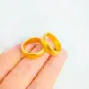 Anel de Rosto Largo Fechado Fosco Sand Gold Heritage Anel de Pneu Liso Antigo Anel de Casal Ouro Simulado Joia