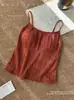 Sutiã Camisola de Renda Retro Francês para Mulheres, Alças Finas, Tomara que Caia, com Bojos, Comprimento Médio, Costas Bonitas, Roupa Íntima