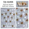 Adesivos de Unha Borboleta Maillard 5D Em relevo Tridimensional Flor Branca Borboleta Aurora Adesivos para Nail Art Acessórios Modelo Tj