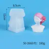 Molde de silicona para vela de aromaterapia diy niña con ojos cerrados rosa niña con los ojos vendados adornos decorativos de yeso molde de gota