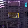 Tablero perforado de almacenamiento para sala de e-sports, pared negra, mesa para computadora de escritorio, almacenamiento en pared de dormitorio, colgador de tablero perforado para exhibición