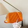 2024 Nova Bolsa Transversal Acolchoada Estilo Francês com Zíper Duplo e Alça Larga Tendência Bolsa Quadrada Pequena de Ombro Único Ins Personalizada Simples