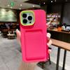 Estuche para tarjetas líquidas tres en uno para Apple iPhone 15 Pro, estuche para teléfono con color de contraste, estuche protector para tarjetas sensible a la piel de 14"