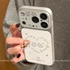 Adecuado para fundas de teléfono Apple 17 Pro Max, Apple 16 Plus y Apple 15; diseño de caricatura personalizado con un patrón de purpurina en forma de corazón y un pequeño poni