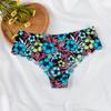 Ropa Interior de Una Pieza Transfronteriza de Comercio Exterior para Mujer Estampada Sexy de Cintura Baja Ropa Interior para Mujer Calzoncillos sin Costuras de Seda de Hielo para Mujer