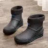 Zapatos de goma antideslizantes impermeables para hombre, cocina, trabajo, botas de lluvia, zapatos de agua, zapatos de lluvia, zapatos de pesca con desodorante para hombre