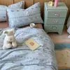 Juego de ropa de cama de cuatro piezas de algodón puro cepillado de grado materno e infantil, 60 hilos, 100% algodón, engrosado para otoño e invierno