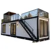 Venta directa de fábrica de casas contenedor de estructura de acero, casas pequeñas de estructura de acero, modernas y minimalistas para uso en exteriores