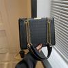 Bolso bandolera de moda versátil con cadena para uso diario, bolso bandolera texturizado de gran capacidad, bolso cuadrado pequeño para principios de primavera 2023.
