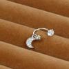Aretes de botón de aguja fina C Rod Zirconio Personalidad popular europea y americana Micro diamante Stud para el cartílago de la oreja Anillo de botón para el cartílago de la oreja con forma de C para mujer