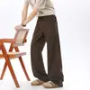 Jeans de trabajo de color café lavado estilo retro americano para hombre, nueva marca de moda 2026 pantalones holgados de pierna recta deconstruidos para hombre