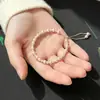 Conjunto de Pulseira e Colar Manta com Pérola Swarovski Rosa e Bola de Diamante, Bola Totalmente de Diamante, Conjunto de Design de Luxo Leve de Nicho
