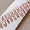 Adesivos de Unha Desenho Animado Fofos Unhas Usáveis Removíveis Adesivos de Unha Laço Hello Kitty 30 Peças Unhas Pré-Codificadas