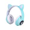 Fones de ouvido sem fio Bluetooth para celular STN-28 com cabeça de pata de gato, fones de ouvido coloridos com orelhas de gato, voz ao vivo