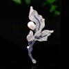 Broche de folhas novas Nicho Design Sense Freshwater Pearl Corsage Terno Casaco Acessórios Corsage
