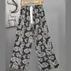 Pantalones de Pijama de Algodón y Seda Estilo Coreano para Mujer, Nuevos de Verano 2025, Pantalones Rectos Sueltos Casuales de Gama Alta que se Pueden Usar Afuera como Pantalones de Casa
