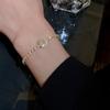 Pulsera elegante de estilo coreano, pulsera simple de lujo ligero que combina con todo, ajustable mediante cordón, circonita cuadrada, pulsera de alta calidad con incrustaciones de diamantes