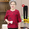Ropa de Verano para Mujeres Mayores Camiseta Fina para Mujer Top de Manga Media para Mamá Traje de Verano para Mujeres Mayores Abuela