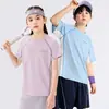 Roupas de Secagem Rápida para Meninos, Camisetas de Manga Curta para Crianças, Roupas Esportivas de Badminton para Jovens, Roupas de Proteção Solar para Crianças de Tamanho Pequeno e Médio, Verão