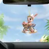 Llavero de Acrílico Plano 2D de Conejito Lindo de Pascua Transfronterizo Espejo Retrovisor de Coche Mochila Colgante Pequeño Primavera