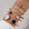 Joias Transfronteiriças Europeias e Americanas Simples Mármore Imitação Criativo Conjunto de Pulseiras Geométrico Coração Pulseira Versátil Atacado