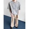 Camiseta de Manga Corta con Pliegues para Hombre, Ropa Holgada de Verano de Alta Gama, Camiseta Pesada de Marca de Moda Estilo Americano