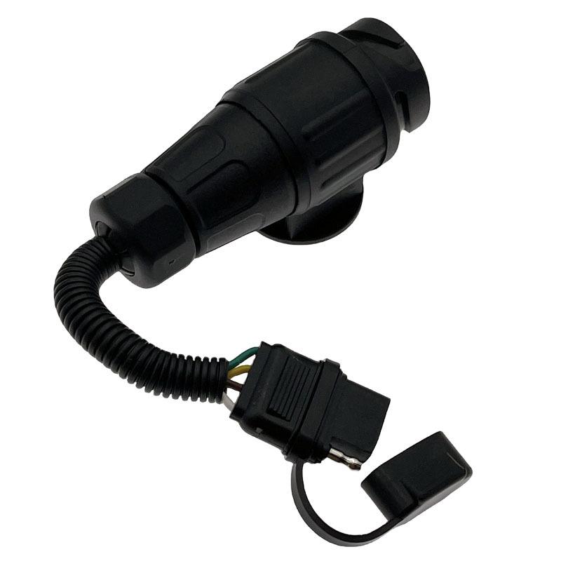 13芯欧式插头转4芯扁插座拖挂房车电源信号转接插头插座连接器