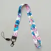 Cordón para Teléfono Móvil Lindo Dibujo Animado Colgante para Colgar en el Cuello Trenzado Plano Ancho con Portatarjetas Insignia Transferencia de Calor Puntada