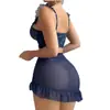 Productos Transfronterizos para Europa y América Amazon: Conjunto de Lencería Sexy Transparente de Encaje con Tirantes y Patchwork, Venta al por Mayor de Fábrica