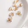 Pingente Flor Rosa em Ouro 14K Colorido Zircônia Preservador de Cor Colar Pulseira DIY Feito à Mão Joias Brincos Pingente Pingente