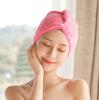 Fábrica fornecimento direto urdidura malha poliéster brocado coral lã de cabelo seco tampa de banho absorção de água japonês cabelo seco toalha turbante atacado
