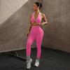 Conjunto de Roupas de Yoga Populares Europeias e Americanas Transfronteiriças, Top Esportivo Seamless Color Block, Calça Longa, Conjunto de Roupas para Fitness