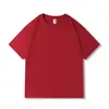 Camiseta de Verano Nuevo Estilo Algodón Puro Color Sólido Blanco Manga Corta 210g Peinado Compacto Siro-Spun Cuello Redondo Camiseta Básica Holgada