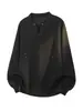 Colección Otoño 2026: Sudadera de algodón con cuello en V extragrande de estilo hongkonés, manga larga, tallas M-5X, HW261100 - Especial P31