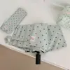Paraguas Plegable Nuevo de Lunares Menta 2026 con Recubrimiento Negro para Protección Solar y UV, Doble Uso para Lluvia y Sol, Sombrilla Portátil