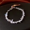 Pulseira com Pingente Redondo de Zircônia Super Brilhante Estilo Francês, Pulseira Exquisita de Luxo Leve de Alta Qualidade, Joia Feminina Fashion e Versátil