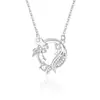 Colar original Fengde de borboleta com pingente de guirlanda de borboleta Yingwu em prata de lei S925 feminino criativo simples japonês e coreano enviar para namoradas