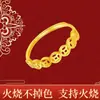 Nuevo Anillo Abierto de Cobre Dorado Arena Vietnamita que Atrae la Fortuna, Diseño Popular de Xiaohongshu, Anillo Que No Se Desvanece Ni Siquiera al Quemarse