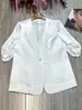 Blazer de Estilo Profesional y Sofisticado para Mujer, Versión Coreana Primavera/Verano 2026, Manga Tres Cuartos, Elegante Chaqueta de Traje de Acetato