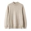 Suéter de cachemira de montaña para hombre, otoño e invierno, nuevo, de punto de color sólido grueso con cuello alto medio, camisa informal de negocios con base de cachemira.