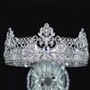 Vintage barroco rei coroa headwear high-end luxo noiva coroa liga diamante grande coroa redonda dos homens