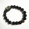 Pulseira Pixiu de Obsidiana Natural Pedra Olho de Tigre Fashionável Estilo Masculino Vintage Pulseira Ousada de Luxo Leve Atacado Dropshipping