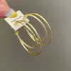 Pendientes de Aro Grandes Doble Círculo con Pasador de Plata 925, Pendientes Versátiles de Alta Gama, Diseño de Moda, Pendientes de Aro Elegantes, Pendientes