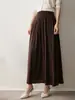 Nueva Falda de Punto de Cachemira Otoño/Invierno 2026 Falda de Lana Acampanada Versátil con Cintura Elástica Falda de Línea A de Cintura Alta para Mujer