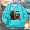Moletom Delta Force Clothing Temático de Ação Lobo Vermelho Corrosão Rosa Dourada Gola Redonda para Homens e Crianças Manga Longa
