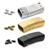 Furo para Parafuso Fecho Magnético Aço Inoxidável Fecho Magnético Plano Abertura Lateral Pulseira Conector de Cordão de Couro Acessórios para Joias DIY