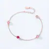 Prata Esterlina S925 Novo Zircônio Rosa Ouro Rosa Pulseira Nicho Ins Pulseira de Namorada Luxo Leve Pulseira Versátil