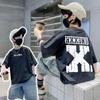 Camiseta de algodón de manga corta para niño, estilo nuevo de verano 2025, ropa para niños de tallas medianas y grandes, top de calle elegante y a la moda para niños, ropa de verano.