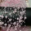 3+8 hilo de pesca de perlas de imitación hilo continuo color de cuenta cadena de borlas DIY accesorios para el cabello de novia cadena de cuentas para sostener flores material